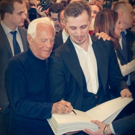 Georgio Armani. Презентация автобиографической книги. 13 апреля 2016 года, ТД Цум, бутик Georgio Armani в Третьяковском проезде.