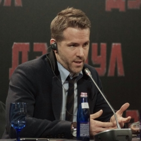 Ryan Reynolds. Фотоколл и пресс-конференция фильма Deadpool в The Ritz-Carlton Hotel Moscow. Москва, 25 января 2016 года.