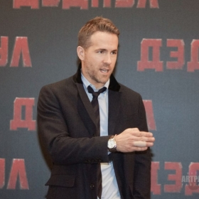 Ryan Reynolds. Фотоколл и пресс-конференция фильма Deadpool в The Ritz-Carlton Hotel Moscow. Москва, 25 января 2016 года.